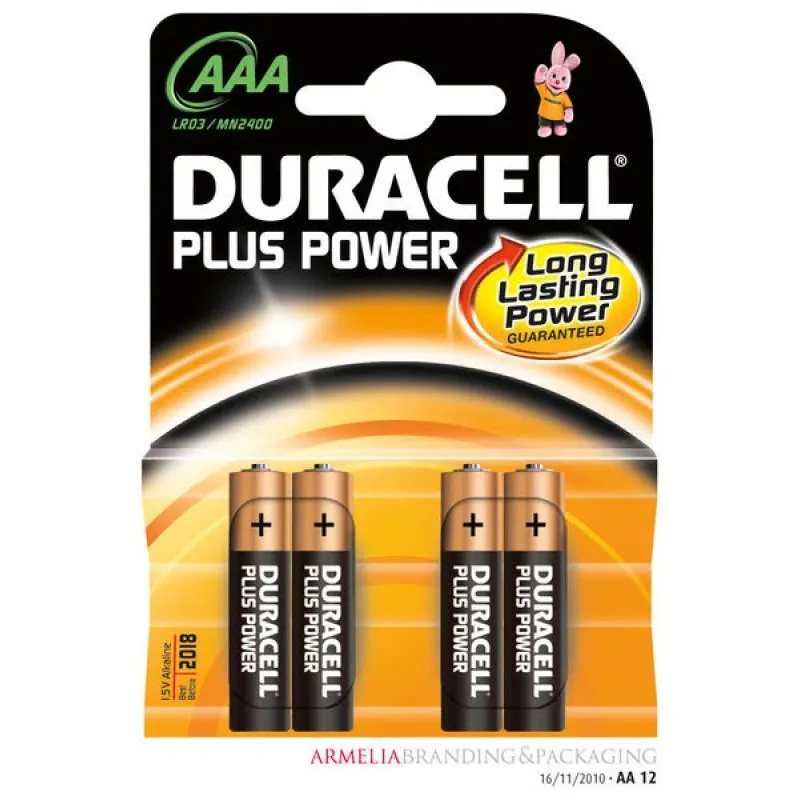 Duracell AAA Plus 4 Pack of Batteries